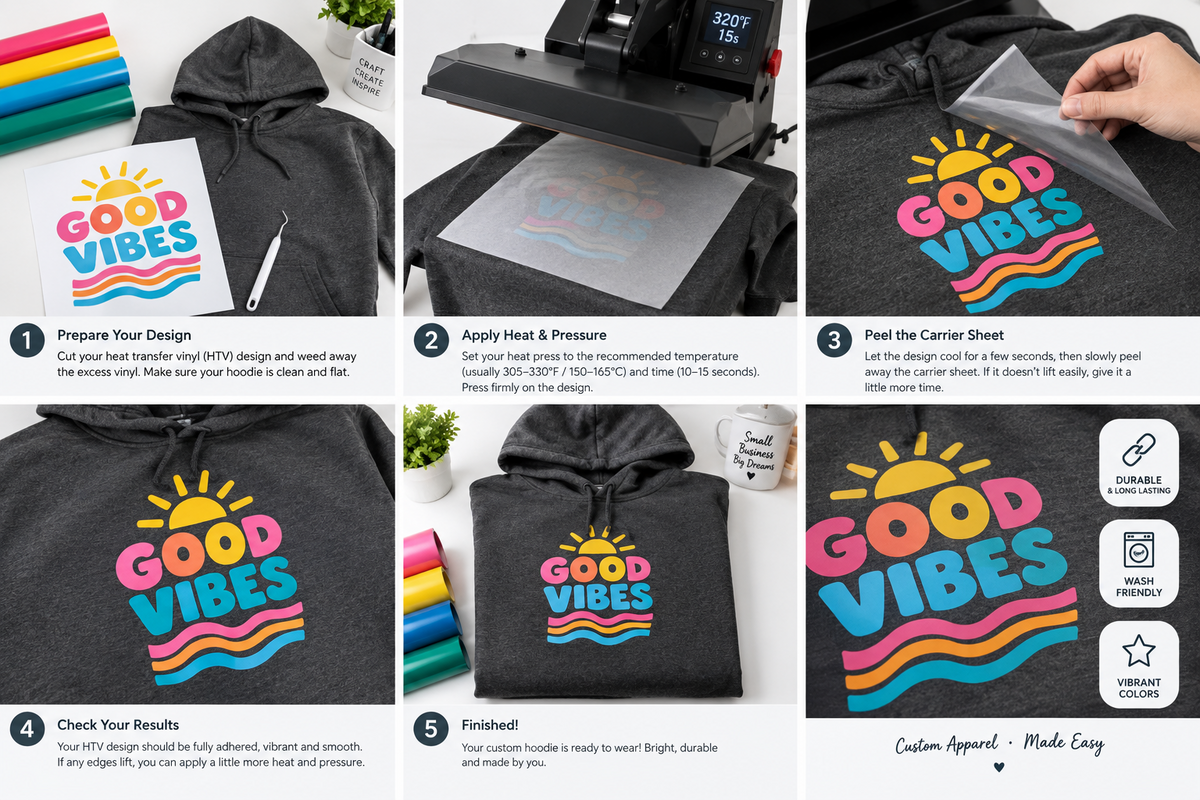 How to Apply Heat Transfer Vinyl to Hoodies and Sweatshirts: The Complete 2026 Guide