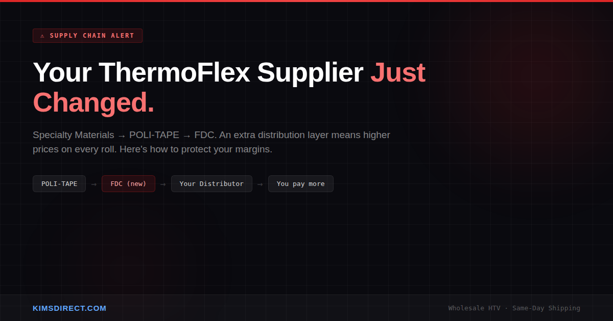 Your ThermoFlex Supplier Just Changed — Here's How to Protect Your Margins