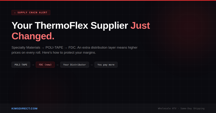 Your ThermoFlex Supplier Just Changed — Here's How to Protect Your Margins